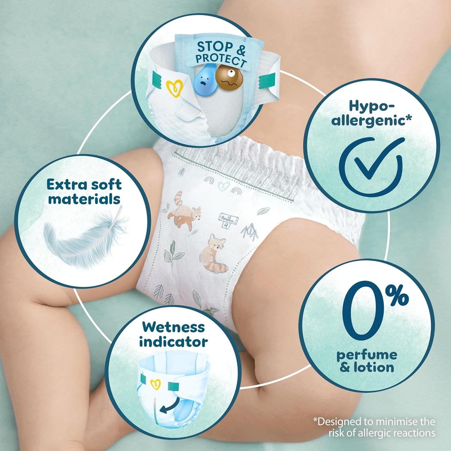 Pampers Harmonie Nappies Size 1, 180 Nappies, 2kg-5kg, Monthly Pack, Gentle Skin Protection with 100 Percent Pampers Protection