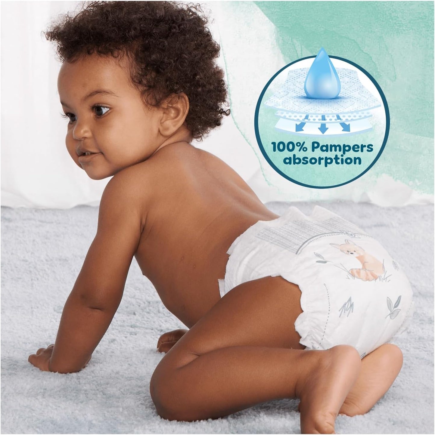 Pampers Harmonie Nappies Size 1, 180 Nappies, 2kg-5kg, Monthly Pack, Gentle Skin Protection with 100 Percent Pampers Protection