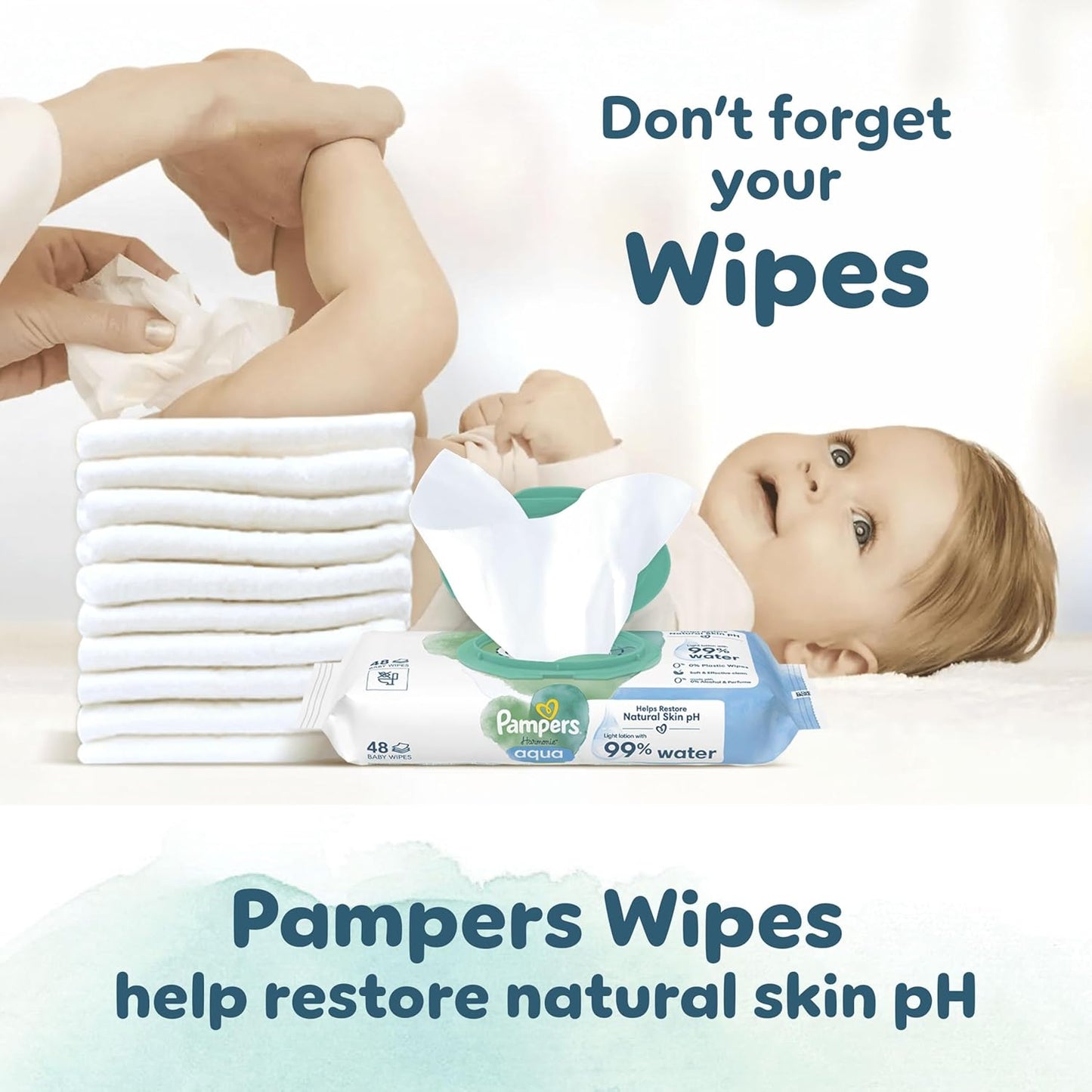 Pampers Harmonie Nappies Size 1, 180 Nappies, 2kg-5kg, Monthly Pack, Gentle Skin Protection with 100 Percent Pampers Protection