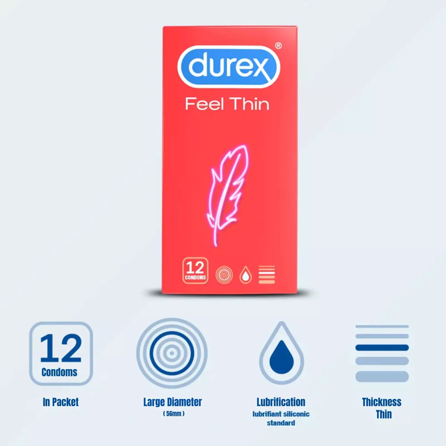 Durex Feel Thin Condoms - Variations - 36 - 72 - 108 - 144 Total Condoms