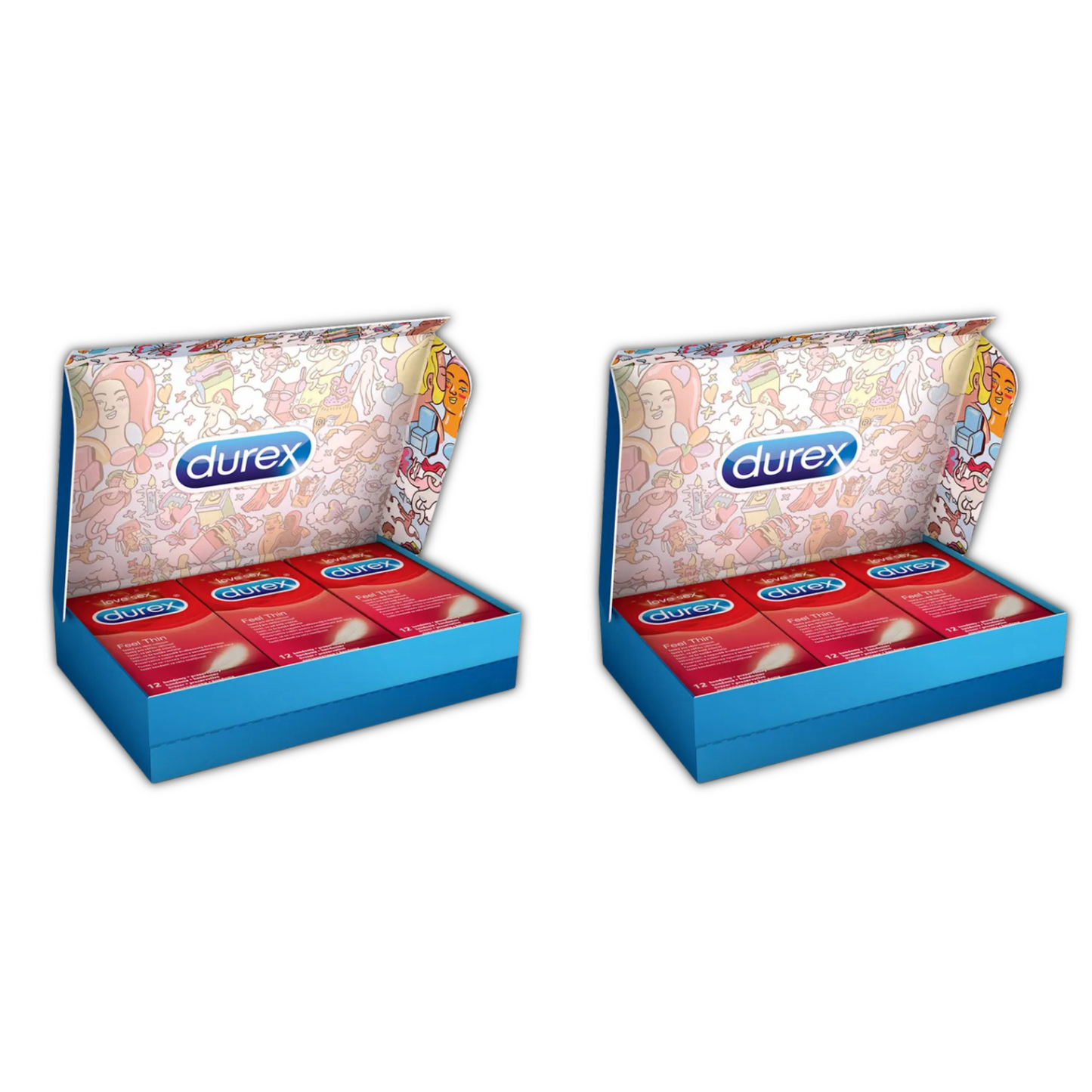 Durex Feel Thin Condoms - Variations - 36 - 72 - 108 - 144 Total Condoms