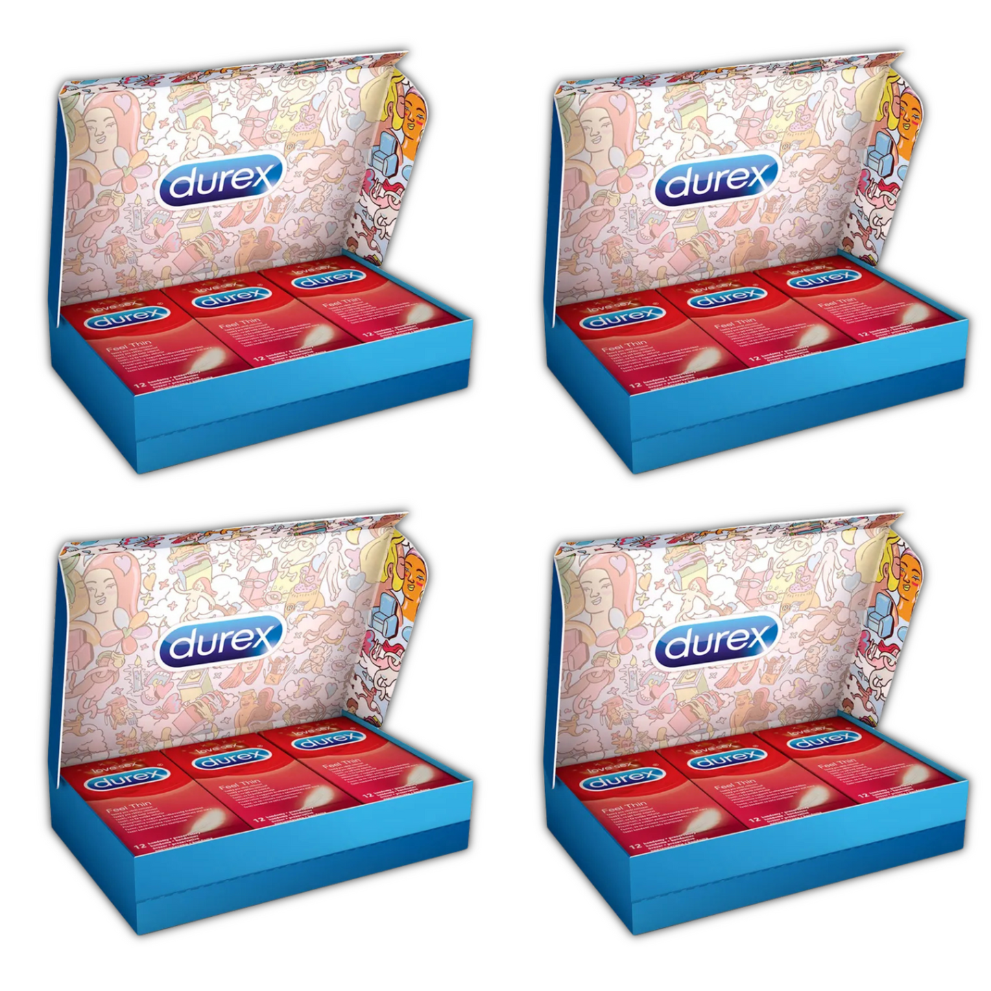 Durex Feel Thin Condoms - Variations - 36 - 72 - 108 - 144 Total Condoms