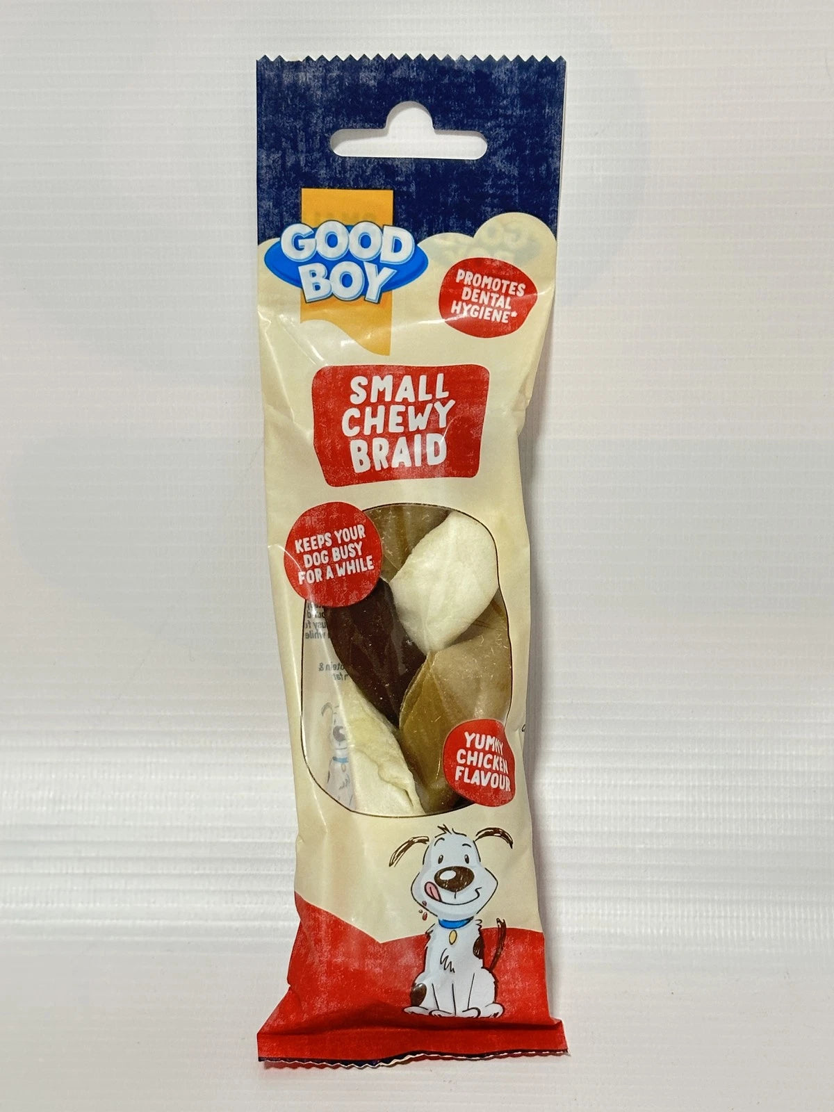 Good Boy - Small Chewy Braids - Dog Chews - Made With Chicken and Chicken Flavouring - 55 Grams ℮ - With Probiotics To Aid Digestion - Case of 12