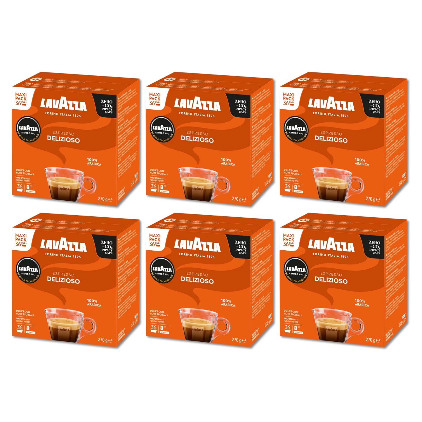 Lavazza, A Modo Mio Delizioso, Coffee Pods Espresso , 100% Arabica, 216 capsules