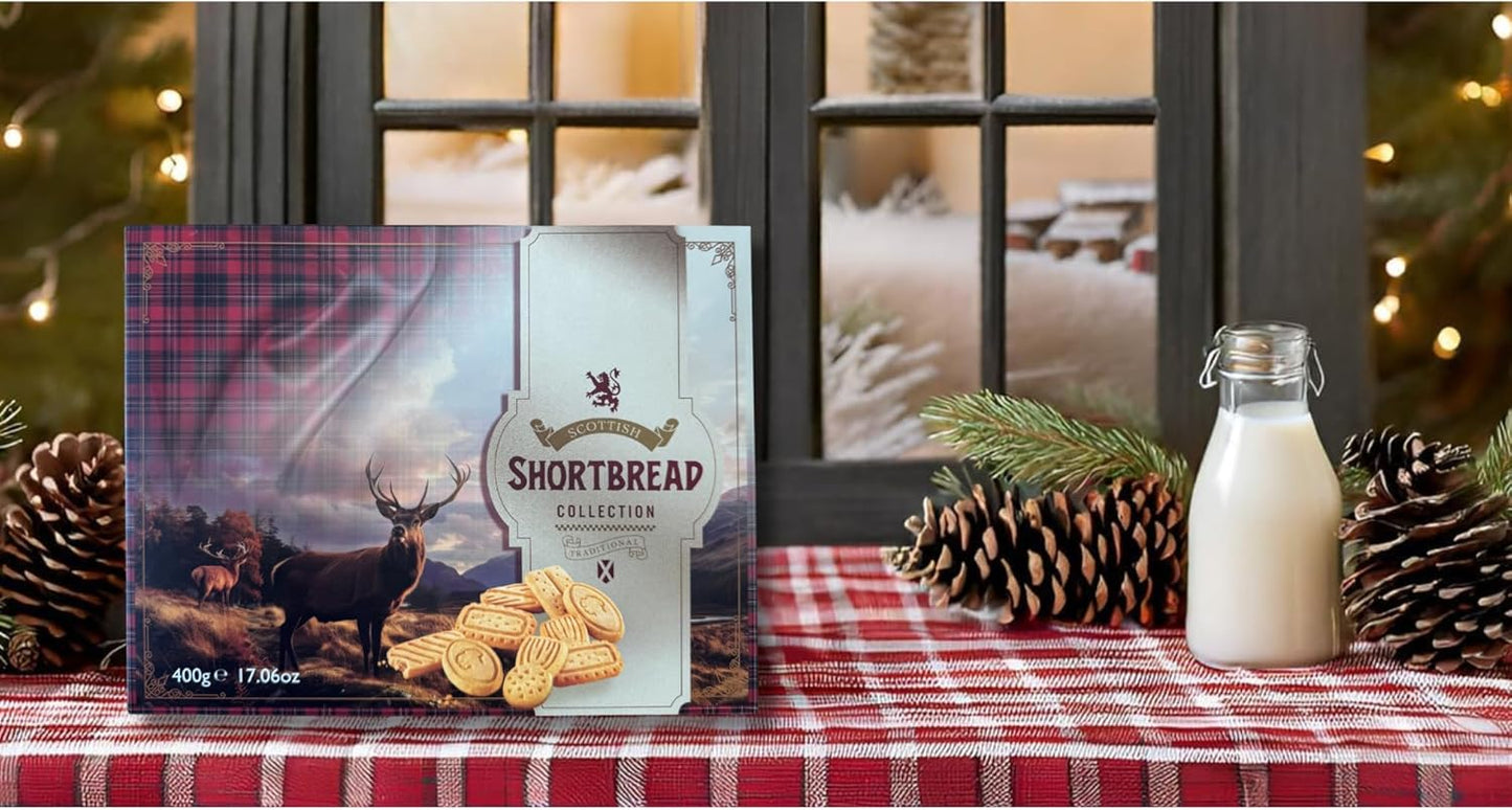 The Luxury Scottish Shortbread Collection 400g by Crafted Gift Co. - Premium Shortbread Selection - Traditional Christmas Biscuit Gift - Product of Scotland