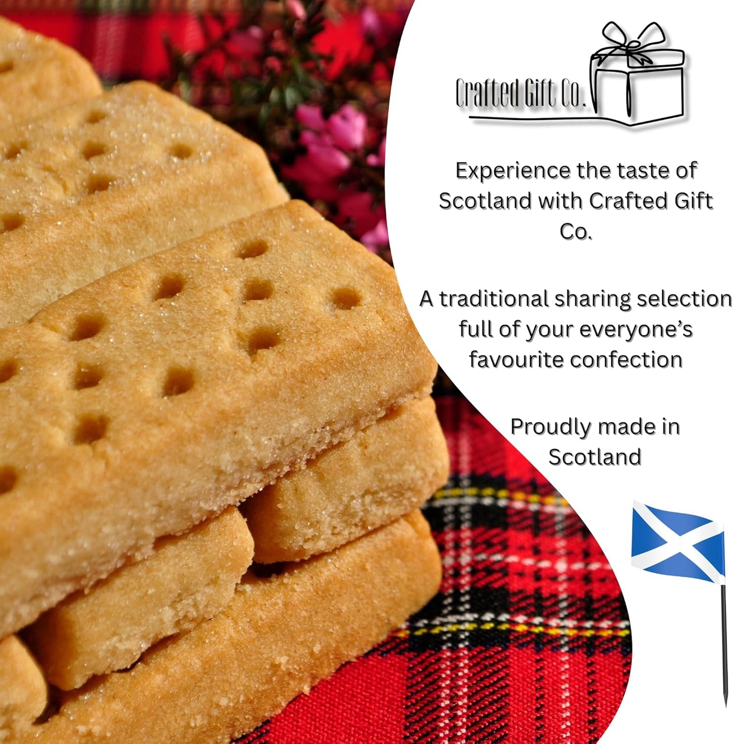 The Luxury Scottish Shortbread Collection 400g by Crafted Gift Co. - Premium Shortbread Selection - Traditional Christmas Biscuit Gift - Product of Scotland