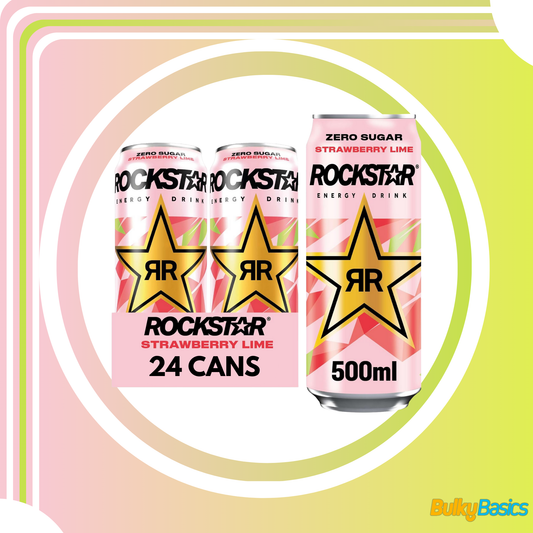 Rockstar Refresh Energy Drink Strawberry & Lime, 24 x 500ml cans