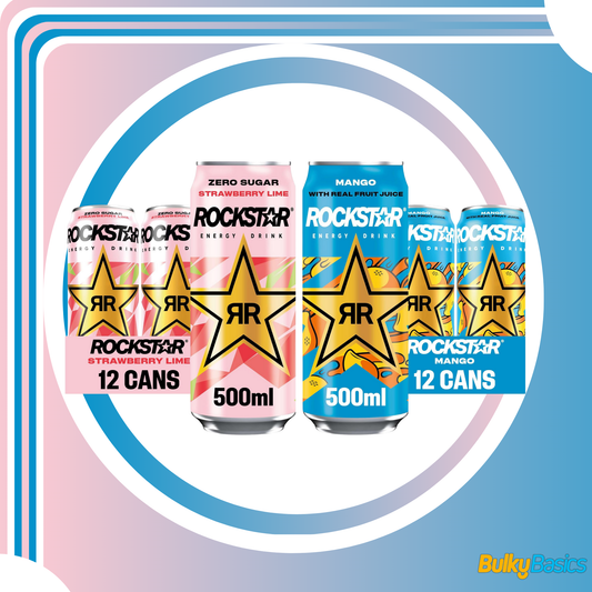 24 Rockstar Energy Drinks Mango & Strawberry Lime 500ml