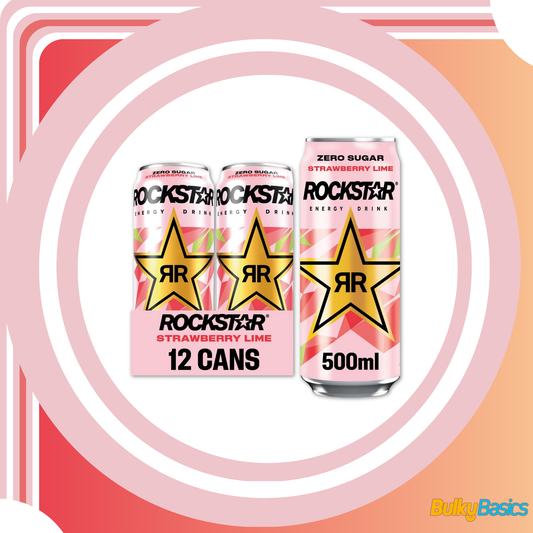 Rockstar Refresh Energy Drink Strawberry & Lime, 12 x 500ml cans