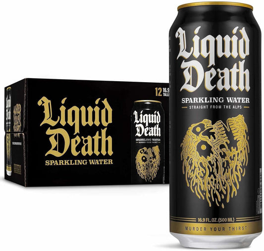 Liquid Death Sparkling Mountain Water, 12 x 500 ml