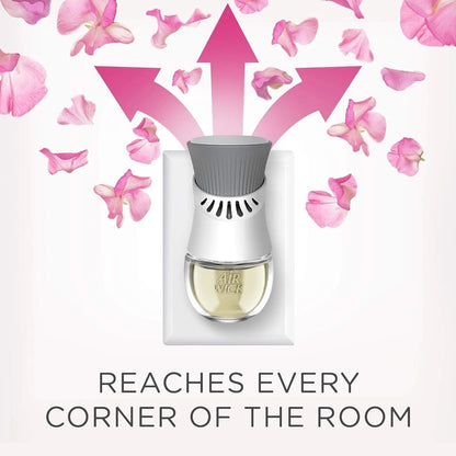 Air Wick Plug in Diffuser Refill, Pink Sweet Pea, Pack 6 x 19ml, Long Lasting Fragrance, Lasts up to 600 days, Plug in Air freshener
