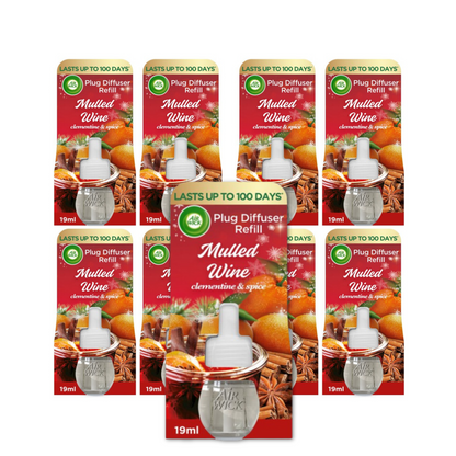 9 x 19ml Air Wick Mulled Wine Clementine & Spice Electrical Plug In Refill
