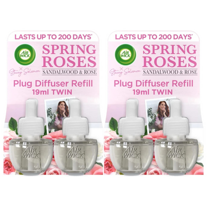 Air Wick Spring Roses Air Freshener Plug In Refills - 2 TWIN PACKS