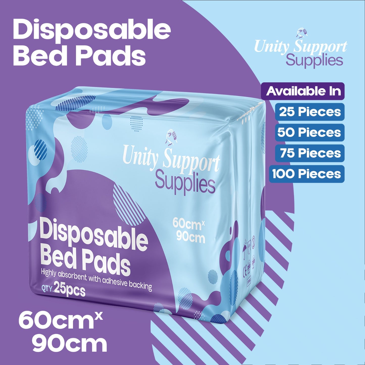 150 x Premium Incontinence Bed Pads, Ultra Absorbent Protection Sheets 90cmx60cm