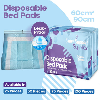 25 x Premium Incontinence Bed Pads, Ultra Absorbent Protection Sheets 90cmx60cm