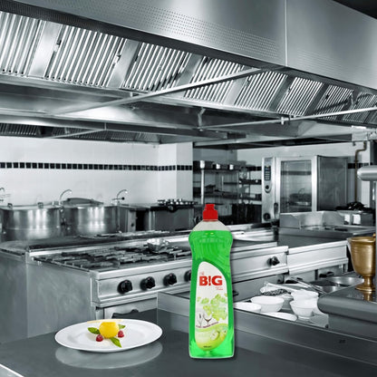 6 x 1L The Big Value Premium Washing-Up Liquid Apple - Glides Through Grime and Grease, Perfect for at Home, Work or Commercial Kitchens - 6 Litres Total