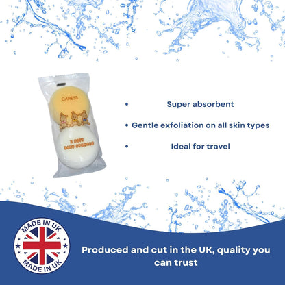 6 x Baby Bath Sponge Natural Body Puff, Soft and Gentle on Small Newborns and Older Babies - Perfect for Sensitive Skin, Bathrooms, Children and Bathing