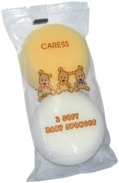 6 x Baby Bath Sponge Natural Body Puff, Soft and Gentle on Small Newborns and Older Babies - Perfect for Sensitive Skin, Bathrooms, Children and Bathing