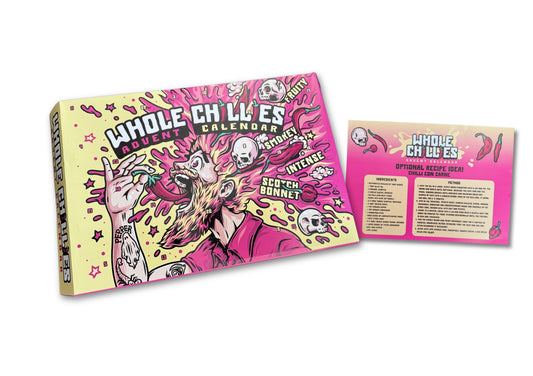 Crafted Gift Co. Premium Whole Chillies Advent Calendar 2025 - 24 Days Of Super Hot Chilli's - Christmas Food Advent Calendar - Fiery Flavours - Recipe Included