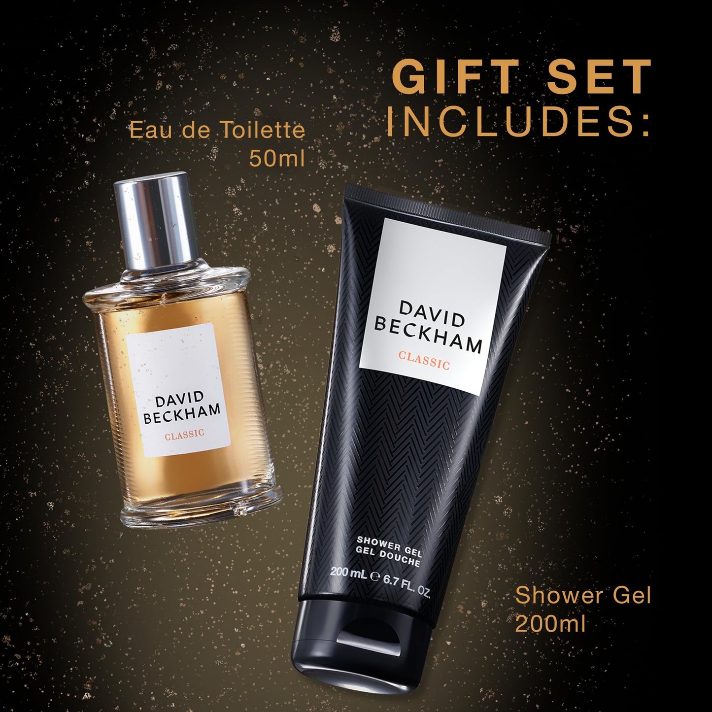 David Beckham Classic Giftset For Him including Eau de Toilette 50ml and Shower Gel 200ml
