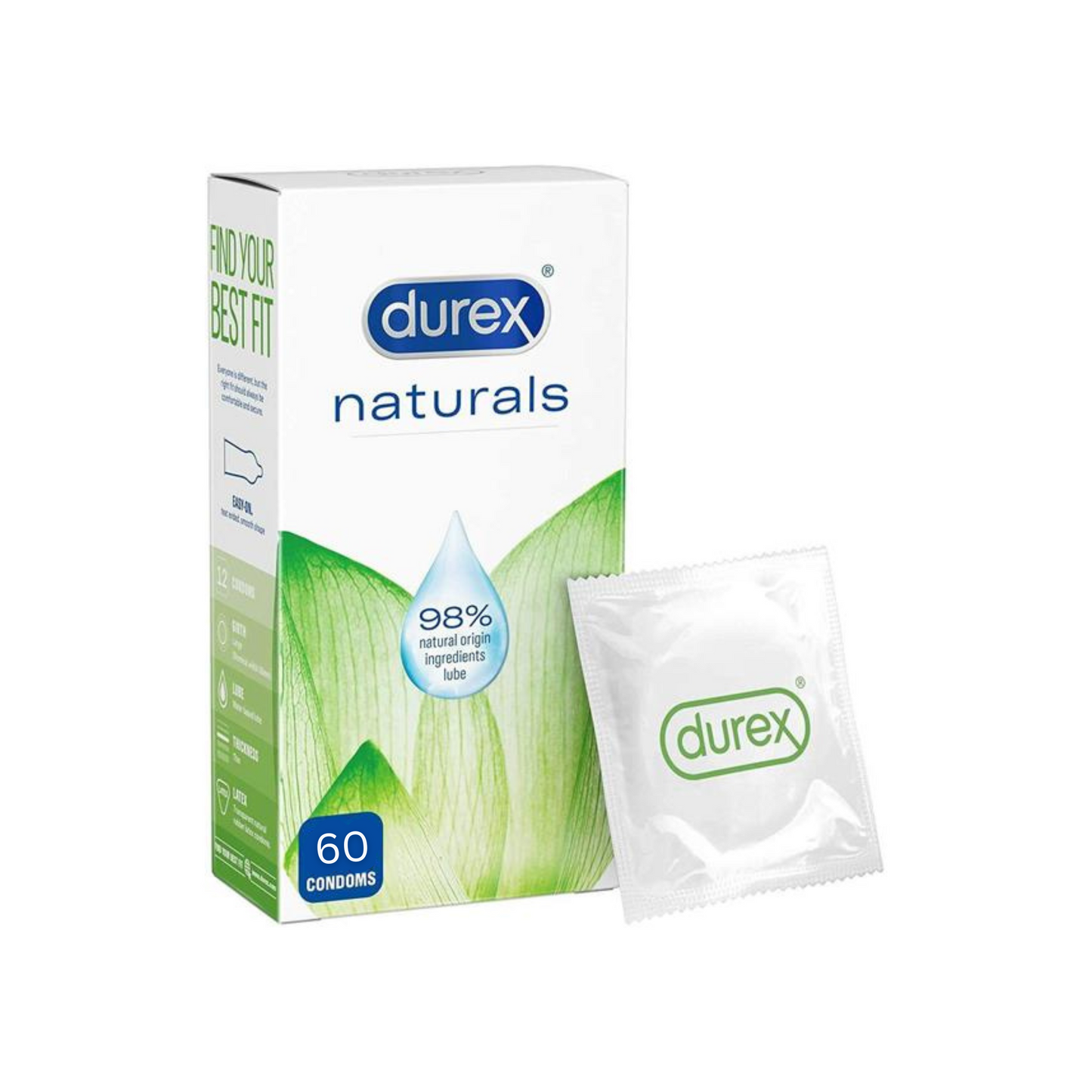 Durex Natural Condoms 12 - 24 - 36 - 48 - 60