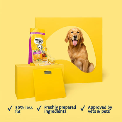 Barking Heads Complete Dry Dog Food 12kg - Adult All Hounder Fat Dog Slim Chicken - Natural Low Fat Weight Management for Overweight Dogs - Vet Approved
