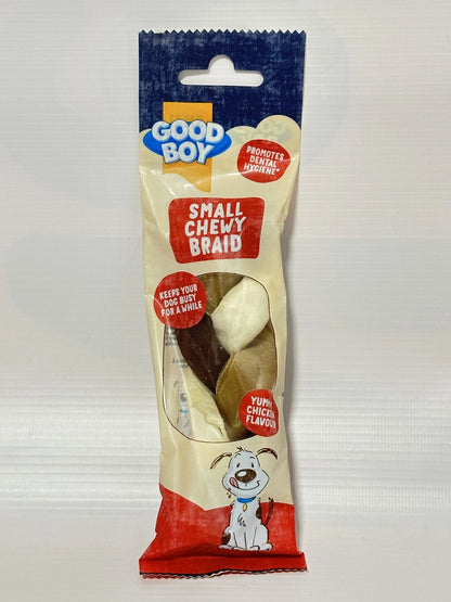 Good Boy - Small Chewy Braids - Dog Chews - Made With Chicken and Chicken Flavouring - 55 Grams ℮ - With Probiotics To Aid Digestion - Case of 12