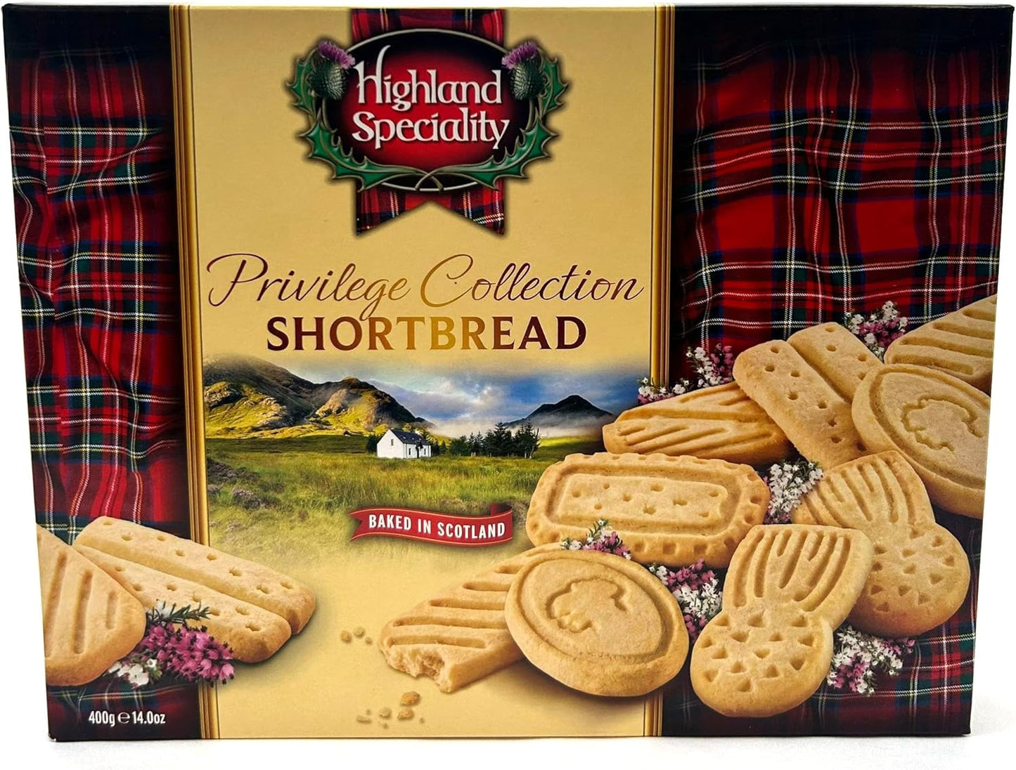 Highland Speciality Privilege Shortbread Selection 400g - Luxury Scottish Shortbread - Traditional Christmas Biscuit Gift - Product of Scotland