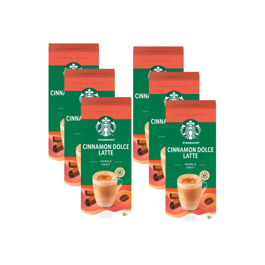 Starbucks Cinnamon Dolce Latte Premium Instant Coffee, 5 Sachets, (Pack of 6, Total 30 Sachets)