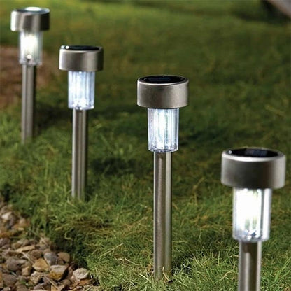 12 x Status Garden Mini Solar Stake Lights, Outdoor LED Garden Lights - Battery Lasts 10 Hours, Rust, Scratch & All-Weather Resistant, with Replaceable Rechargeable Battery [Energy Class A+++]